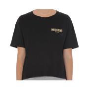 Zwart Logo T-shirt en Polo Moschino , Black , Dames