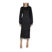 Zwarte Polyester Blend Jurk Herfst/Winter Collectie Vila , Black , Dam...