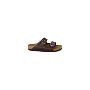 Leren sandaal met Birko-Flor samenstelling Birkenstock , Brown , Heren