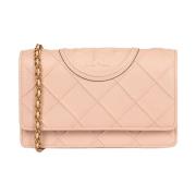 Zachte Korrelige Kettingportemonnee Tory Burch , Pink , Dames