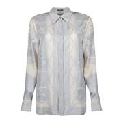 Zijden Barocco Shirt Versace , Gray , Dames