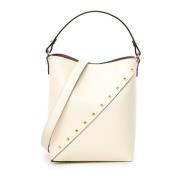 Studded White Bucket Bag Valentino Garavani , White , Dames