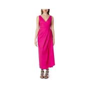 Elegante Katoenen Lange Jurk Sandro Ferrone , Pink , Dames