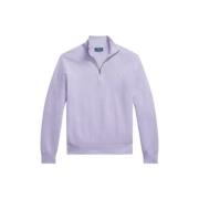 Honingraat Gebreide Half-Zip Katoenen Trui Polo Ralph Lauren , Purple ...