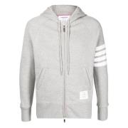 Grijze 4-Bar Zip Hoodie Thom Browne , Gray , Heren