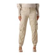 Cargo Pants Soft Stretch Beige Summum Woman , Beige , Dames