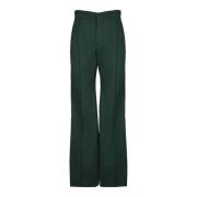 Zijden Canvas Wijde Pijp Broek Chloé , Green , Dames