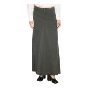 Herringbone Maxi Rok Our Legacy , Gray , Dames