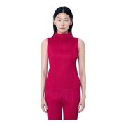 Geplooide High-Neck Top Issey Miyake , Red , Dames