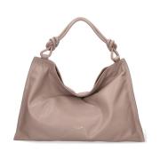 Leren Crushed Tas met Ritssluiting My Best Bags , Brown , Dames