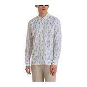 Lange Mouw Viscose-Katoen Shirt Collectie Antony Morato , White , Here...