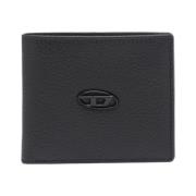 Klassieke Leren Bi-Fold Portemonnee Diesel , Black , Heren