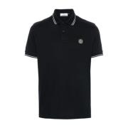 Blauw Polo Shirt met Logo Patch Stone Island , Blue , Heren