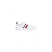 Witte Leren Sneaker Heren Collectie Tommy Hilfiger , White , Heren