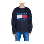 Katoenen Hoodless Sweater Tommy Jeans , Black , Heren