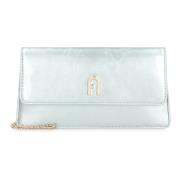 Diamante Leren Clutch met Kettingband Furla , Blue , Dames