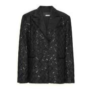 Zwarte Oversized Vierkante Jas Rotate Birger Christensen , Black , Dam...