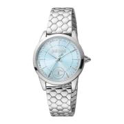 Elegante Rhinestone Quartz Analoog Horloge Just Cavalli , Gray , Dames