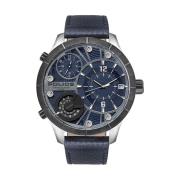 Blauw leren horloge met armband Police , Blue , Heren