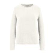 Basis Katoen O-Neck Pullover Fynch-Hatton , White , Dames