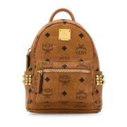 Mini Canvas Rugzak MCM , Brown , Dames