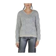 Blauwe Polyester Blend Trui Dames Herfst/Winter Only , Blue , Dames