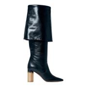 Leren laarzen met hoorn-effect hak Chloé , Black , Dames