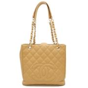 Pre-owned Leather chanel-bags Chanel Vintage , Beige , Dames