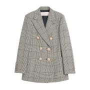 Grijze Houndstooth Blazer Dames Buitenkleding Valentino Garavani , Gra...