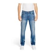 Blauwe Katoen Elastaan Blend Jeans Collectie GAS , Blue , Heren