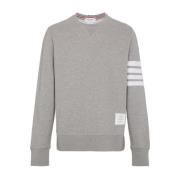 Grijze Crew Neck Sweater met 4-Bar Stripe Thom Browne , Gray , Heren