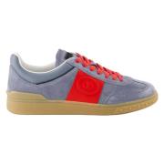 Grijze leren en nylon sneakers Valentino Garavani , Blue , Heren