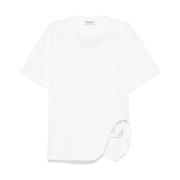 Witte Crew Neck Geborduurd Logo T-shirt The Attico , White , Dames