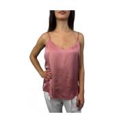 Viscose Top met Unieke Stijl Twinset , Pink , Dames