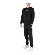 Zwart Katoenmix Sweatsuit Emporio Armani EA7 , Black , Heren