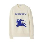 Off-White Wol-Kasjmier Gebreide Trui Burberry , Beige , Dames