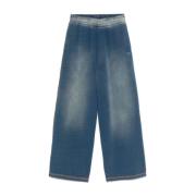 Blauwe Stijlvolle Broek Diesel , Blue , Dames