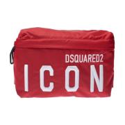 Stedelijke heuptas met opvallend logo Dsquared2 , Red , Unisex