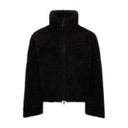 Korte Zwarte Donsjas met Capuchon Moncler , Black , Dames