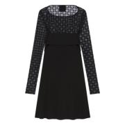 Zwarte Jersey en Tule Jurk Givenchy , Black , Dames