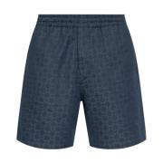 Monogram Denim Shorts Givenchy , Gray , Heren