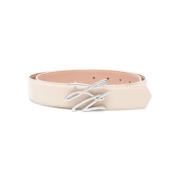 Beige Riem Zilver Logo Gesp Karl Lagerfeld , Beige , Dames