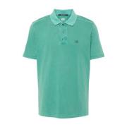 Grasgroene Logo Print Polo Shirt C.p. Company , Green , Heren