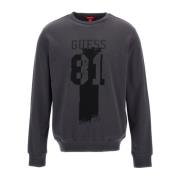 Logo Katoenen Sweatshirt - Ronde Hals Guess , Gray , Heren