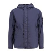 Gekreukte Reps Parka met Verborgen Capuchon Stone Island , Blue , Here...