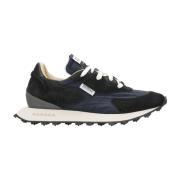 Zwarte Herensneakers - Stijl en Comfort RUN OF , Black , Heren