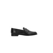 Zwarte leren Penny Loafers Church's , Black , Dames