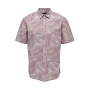 Katoenen shirt met korte mouwen voor heren Only & Sons , Purple , Here...