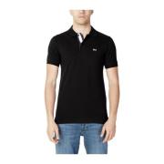 Zwarte katoenen poloshirt herencollectie Tommy Jeans , Black , Heren