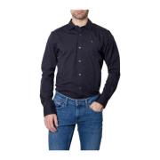 Zwarte Katoenen Elastaan Overhemd met Lange Mouwen Tommy Jeans , Black...